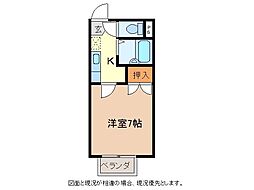ハイツ中野296 1Kの間取図画像