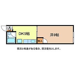 ファミーユ石堂 1DKの間取図画像