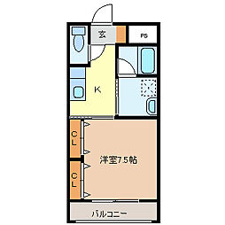 おとめ座スピカ 1Kの間取図画像
