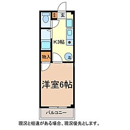 ウィングス21 1Kの間取図画像