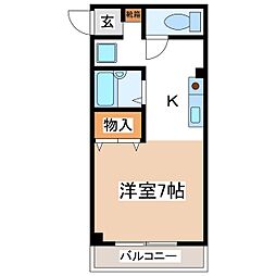 タウンコート ワンルームの間取図画像