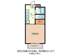 タウニィ幸 1Kの間取図画像