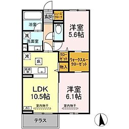 Garden蔵 2LDKの間取図画像