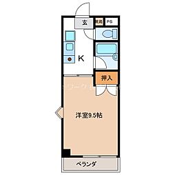 ブライトン21 1Kの間取図画像