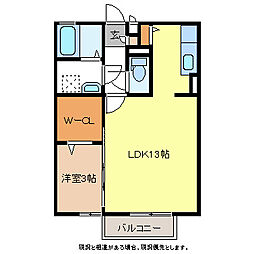 プリマヴェーラB 1LDKの間取図画像