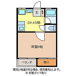 コーポ・ワカツキ 1DKの間取図画像