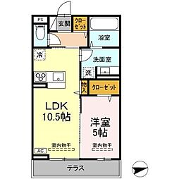 グランスクエア III番館 1LDKの間取図画像