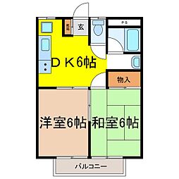 フェリッチェカーサ・ヤシマ 2DKの間取図画像
