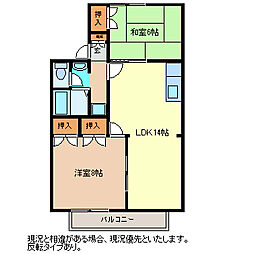 エステート古里 2LDKの間取図画像