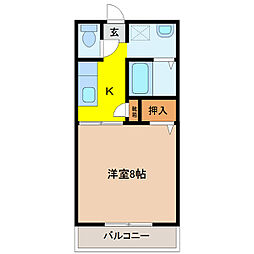 ラプラスレナータ 1Kの間取図画像