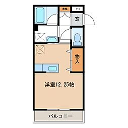 フォンティーヌ栗田 ワンルームの間取図画像
