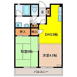 ハイツ柳町 2DKの間取図画像