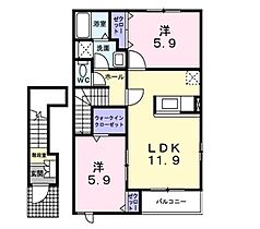 オレンジ・ピークスA  ｜ 長野県伊那市美篶（賃貸アパート2LDK・2階・60.50㎡） その2