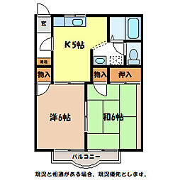 セフィラ北町A 2Kの間取図画像