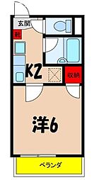 サープラスなかみちハイツ 1Kの間取図画像