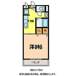 サープラス福岡 1Kの間取図画像