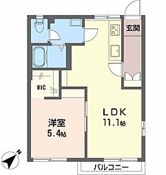 メゾンパルコ 1LDKの間取図画像
