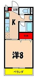 パールソリダリテ 1Kの間取図画像