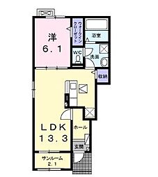 マークグレイスII 1LDKの間取図画像