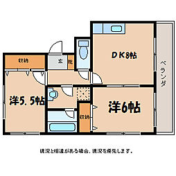 フォレスト小林 2DKの間取図画像