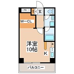 ブランニューシティC棟 ワンルームの間取図画像
