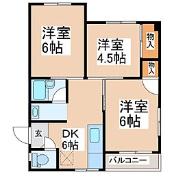 セントラルビル 3DKの間取図画像