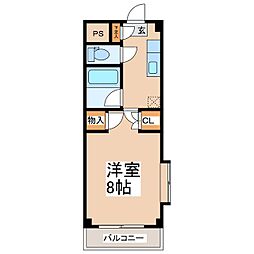サン・シャトー国分Y 1Kの間取図画像