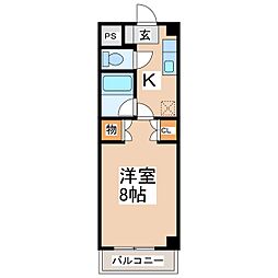 クラスター 1Kの間取図画像