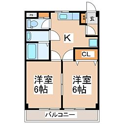 レヂデンス古里 2Kの間取図画像