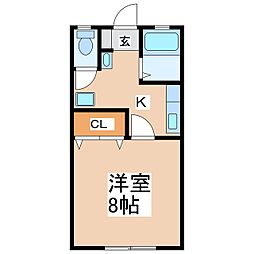 グリーンハイツ 1Kの間取図画像