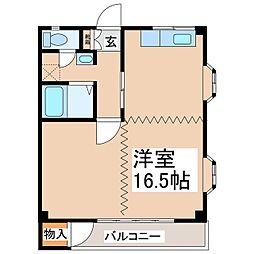 シティーA ワンルームの間取図画像