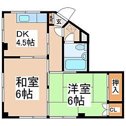トワヴェール 2Kの間取図画像