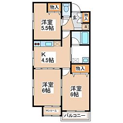 シンデンツインズ 3Kの間取図画像