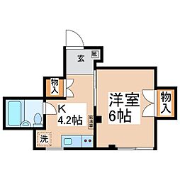 コアビル 1Kの間取図画像