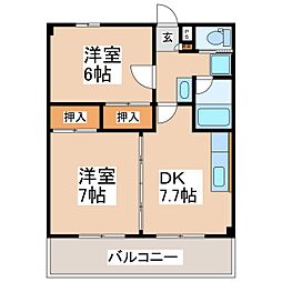 フォレストパレス 2DKの間取図画像
