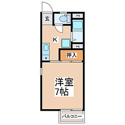 シティハイツ 1Kの間取図画像