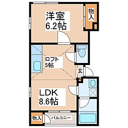 プレメゾン上野4 1LDKの間取図画像