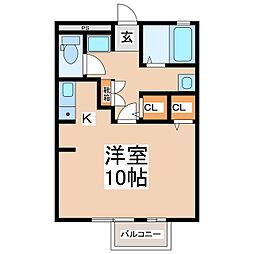 ジュネスA ワンルームの間取図画像