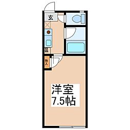 コーポ泉平 1Kの間取図画像