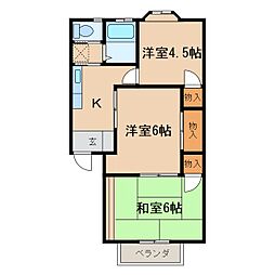 ガーデンハイツちくまA 3Kの間取図画像