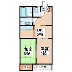 小平マンション 2Kの間取図画像