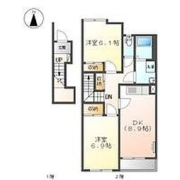 アトレヴィ 2DKの間取図画像