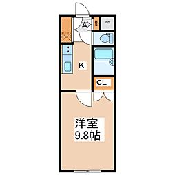 ラフォーレイケノ 1Kの間取図画像