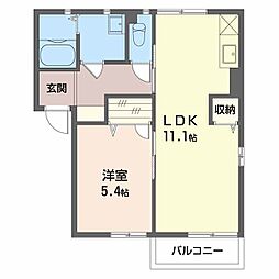 アドヴァンス大屋B 1LDKの間取図画像