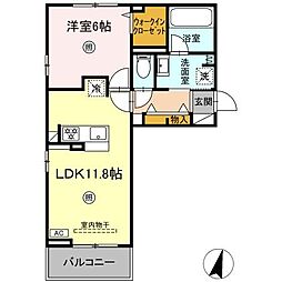 Flore 1LDKの間取図画像