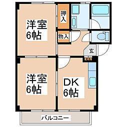 SurplusTwoJOY 2DKの間取図画像
