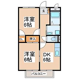 サープラスT 2DKの間取図画像