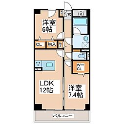 シェーナ・ウーノ 2LDKの間取図画像