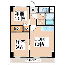 サンライズマンション八幡 2LDKの間取図画像