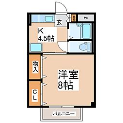 ソレイユケン 1Kの間取図画像